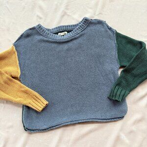 American Eagle Colorblock Cropped‎ Crewneck Sweater – XS – 100% Cotton